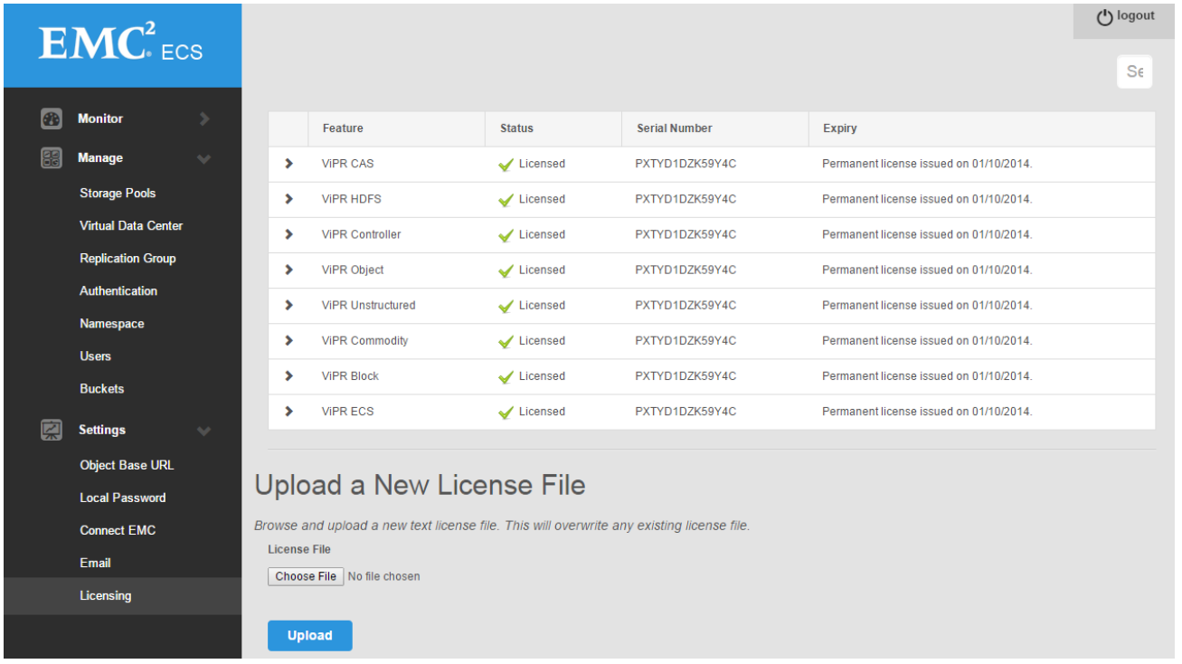Upload License file